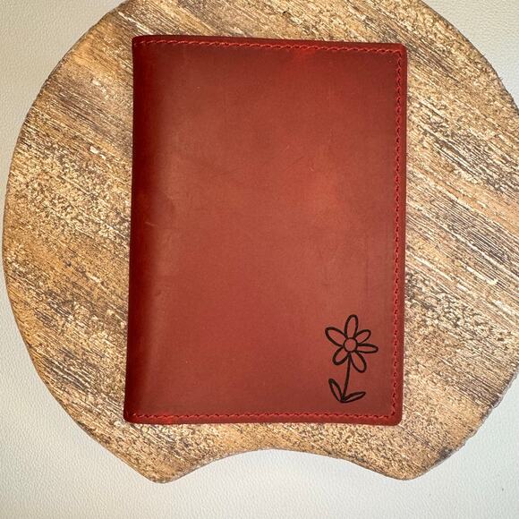 Genuine Leather Passport Holder DEEP RED Passport Wallet NEW FAST SHIP - Picture 2 of 4